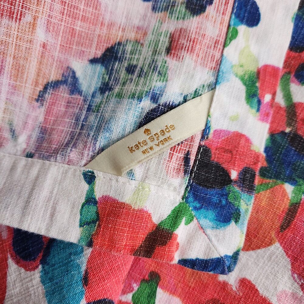 kate spade Rosa Terrace rectangular Tablecloth Floral Pink Blue 61 x 79 Oblong - Picture 4 of 7